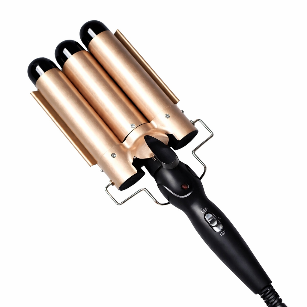 Fer à boucler triple cylindre en céramique – ondulateur professionnel pour cheveux, effet vague rapide